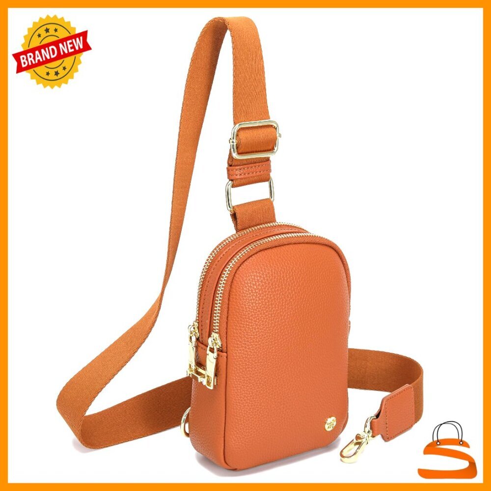 Small Vegan Leather Crossbody Bag Lightweight Sling Purse for Travel
